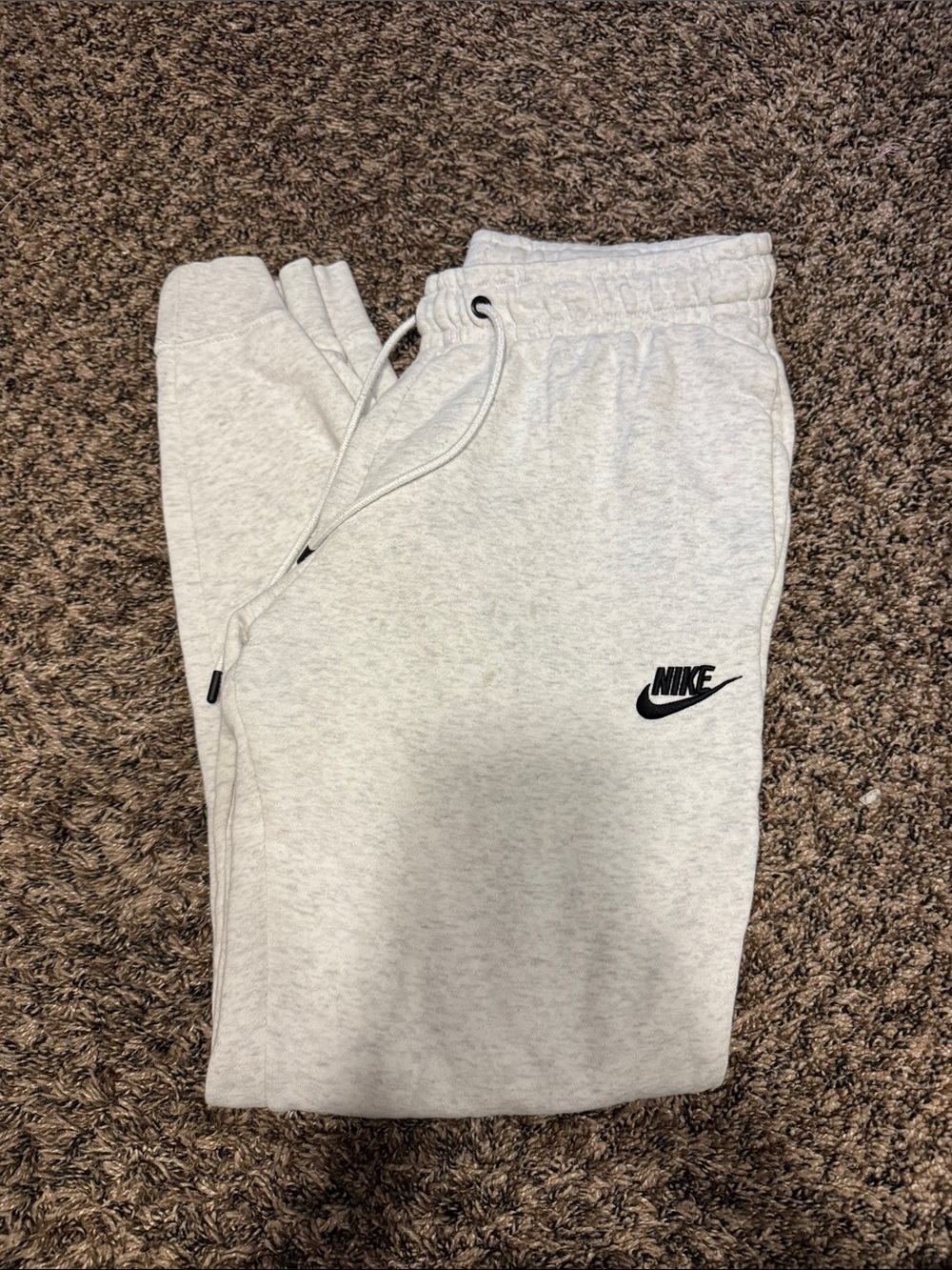 Nike Light Gray Sweat Joggers with Black Logo